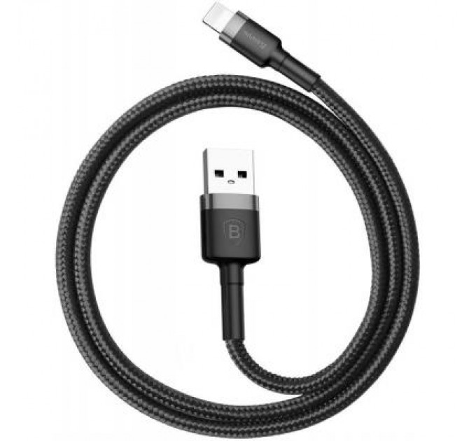 Baseus Дата кабель USB 2.0 AM to Lightning 0.5m Cafule 2.4A grey+black Baseus (CALKLF-AG1)