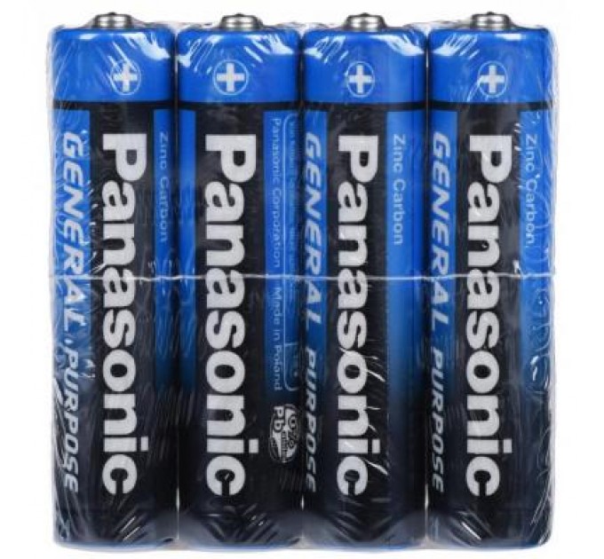 Panasonic Батарейка Panasonic GENERAL PURPOSE R3 TRAY 4 ZINK-CARBON (R03BER/4PR)