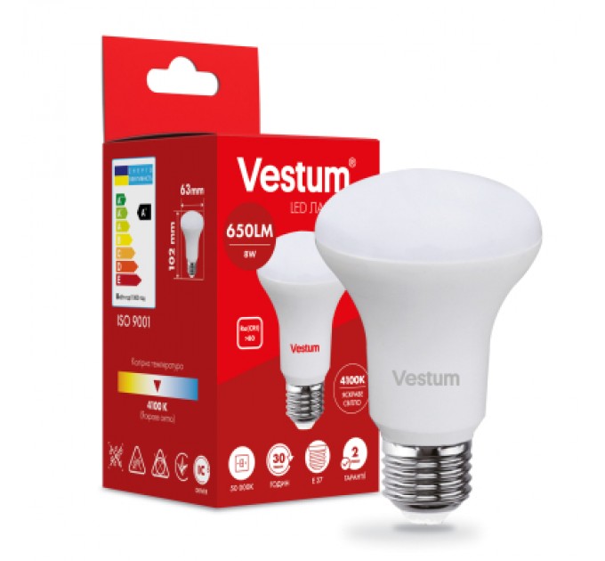 Vestum Лампочка Vestum LED R63 8W 4100K 220V E27 (1-VS-1403)