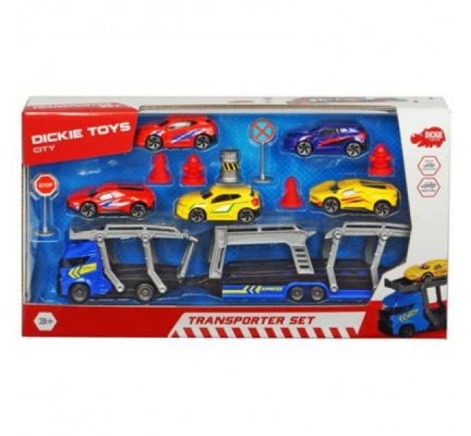 Dickie Toys Ігровий набір Dickie Toys Автотранспортер з 5 металевими машинками (3745012)