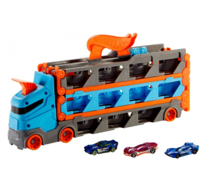 Hot Wheels Ігровий набір Hot Wheels Вантажівка-транспортер "Суперперегони" (GVG37)