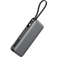 Батарея універсальна Acefast 20000mAh 130W PD, QC/3.0 USB-A+USB-C In/Out,build-in cable M22 Gray (6974316283904)