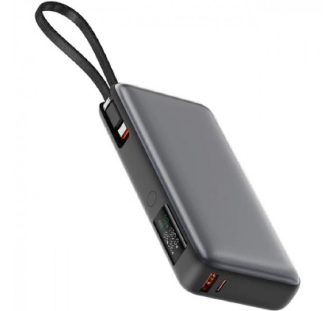 Acefast Батарея універсальна Acefast 20000mAh 130W PD, QC/3.0 USB-A+USB-C In/Out,build-in cable M22 Gray (6974316283904)