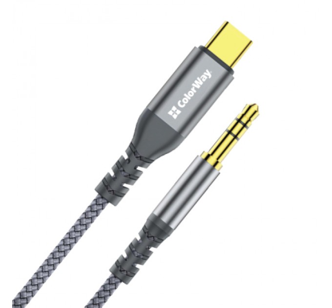 ColorWay Кабель мультимедійний USB-C to 3.5mm M 1.2m gray ColorWay (CW-CBPDJ071-G)