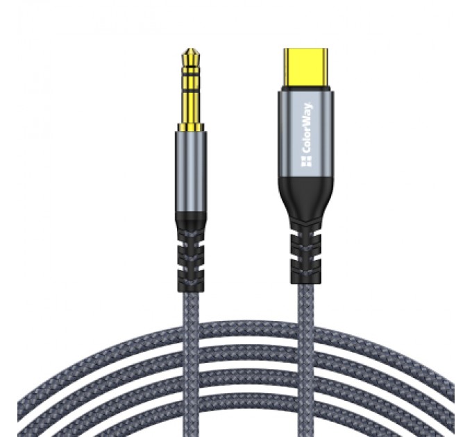 ColorWay Кабель мультимедійний USB-C to 3.5mm M 1.2m gray ColorWay (CW-CBPDJ071-G)