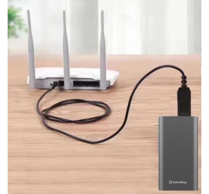 ColorWay Кабель живлення USB to DC 5.5x2.5mm 12V 1.0m black ColorWay (CW-CBUD067-BK)