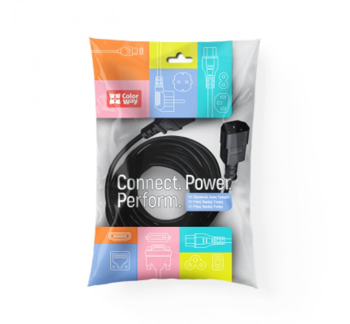 ColorWay Кабель живлення C13 to C14 1.8m black ColorWay (CW-CBP087-BK)