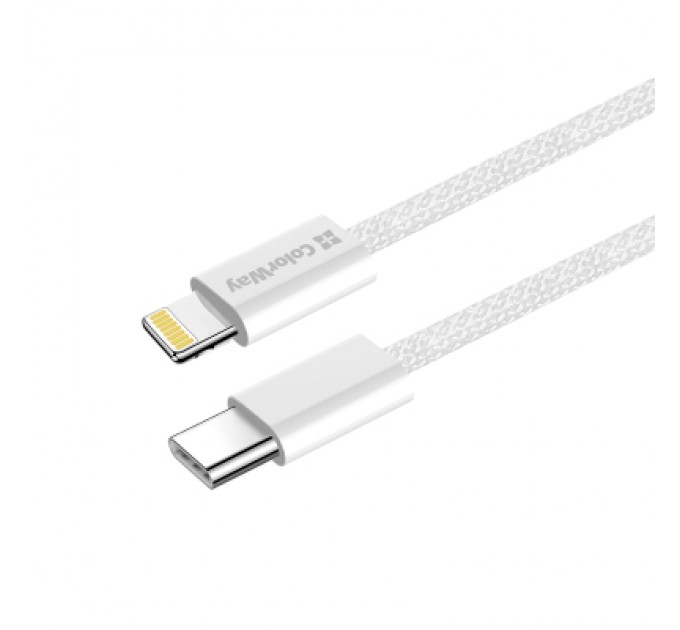 ColorWay Дата кабель USB-C to Lightning 2.0m PD 27W braided gray ColorWay (CW-CBPDCL068-GR)