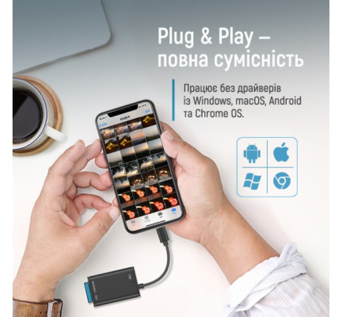 ColorWay Зчитувач флеш-карт ColorWay USB-C to USB 3.0/SD/MicroSD (CW-CR-02)