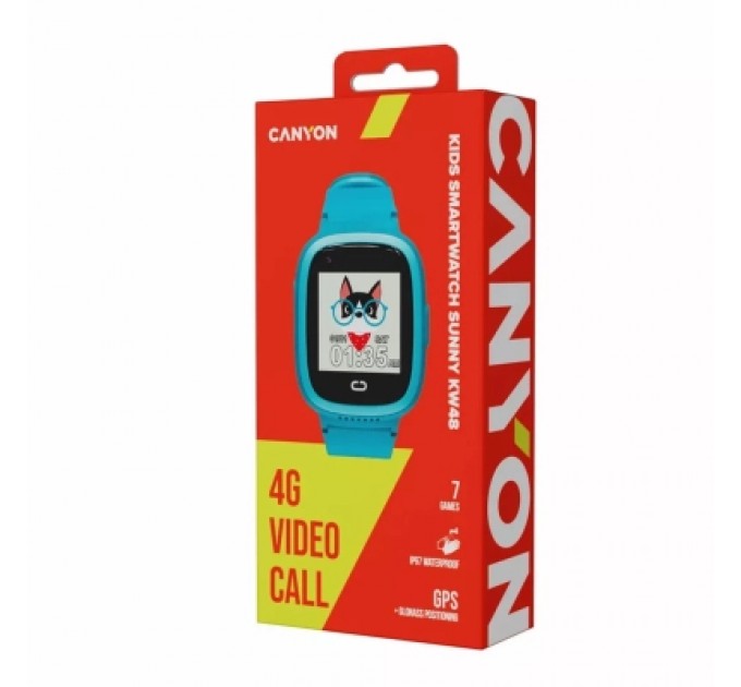 Canyon Смарт-годинник Canyon Sunny KW-48 Video 4G GPS Games Music Blue (CNE-KW48BL)