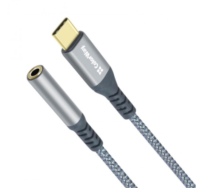 ColorWay Перехідник USB-C to 3.5mm F 0.14m gray ColorWay (CW-AD-CJ)