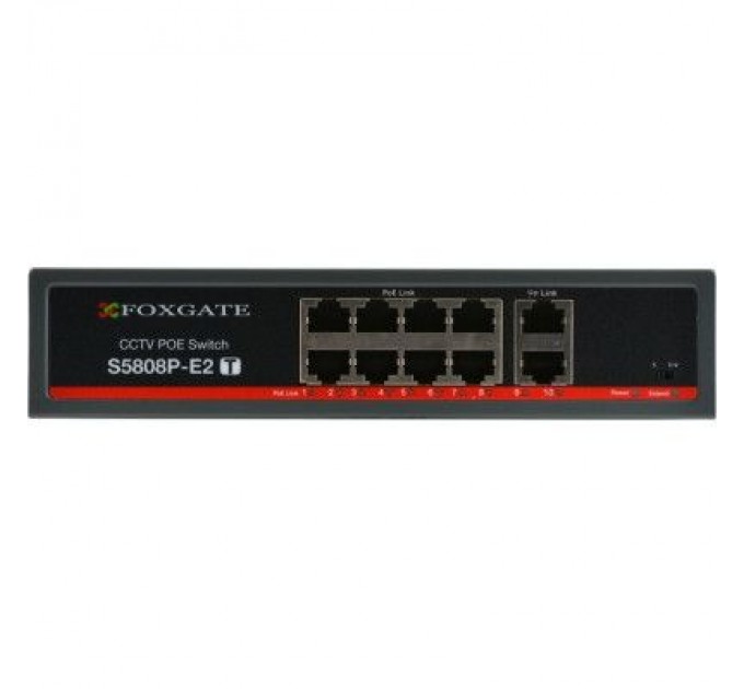 FoxGate Комутатор мережевий FoxGate S5808P-E2(T)