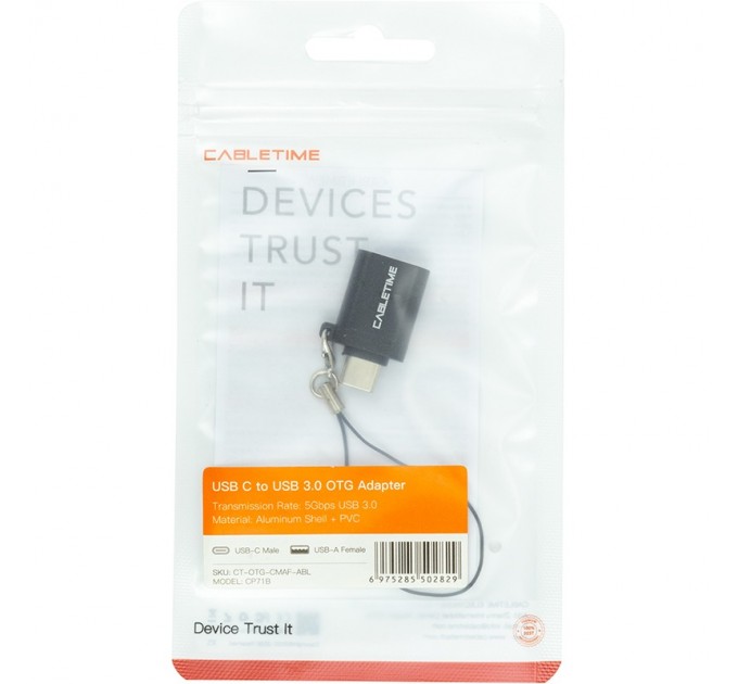 Cabletime Адаптер Cabletime OTG USB Type-C - USB (M/F) Black (CA913688)
