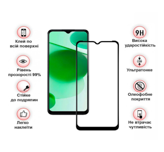 BeCover Скло захисне BeCover Realme C35 Black (708155)
