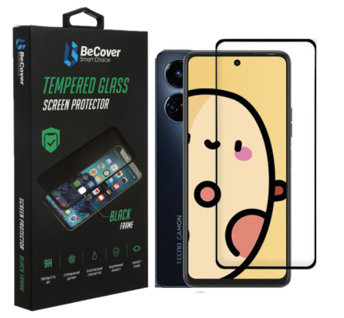 BeCover Скло захисне BeCover Tecno Camon 19 Neo (CH6i) Black (708168)