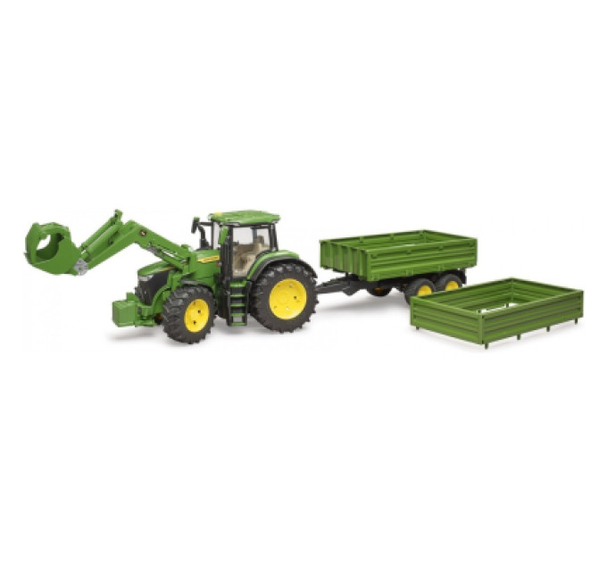 Bruder Спецтехніка Bruder трактор John Deere 7R 350 з навантажувачем та причепом (03155)