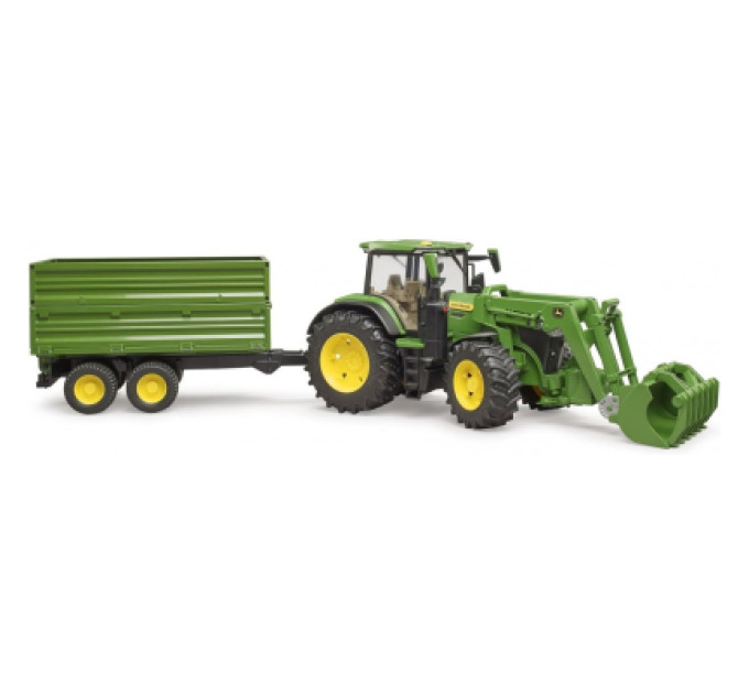 Bruder Спецтехніка Bruder трактор John Deere 7R 350 з навантажувачем та причепом (03155)