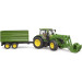 Bruder Спецтехніка Bruder трактор John Deere 7R 350 з навантажувачем та причепом (03155)