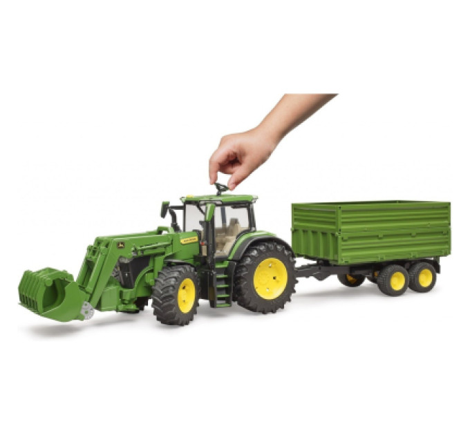 Bruder Спецтехніка Bruder трактор John Deere 7R 350 з навантажувачем та причепом (03155)