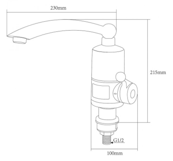 AQUATICA Проточний водонагрівач AQUATICA NZ 3.0кВт 0.4-5бар для кухн (9797122)