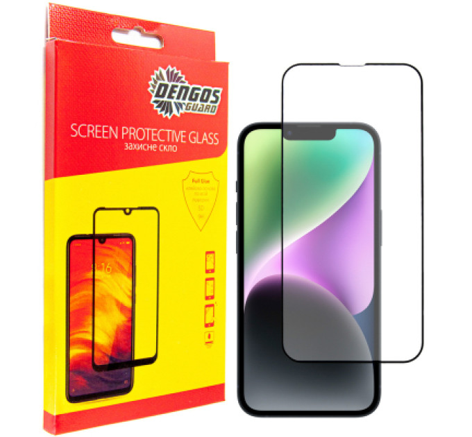Dengos Скло захисне Dengos Full Glue iPhone 14 black frame (TGFG-230)