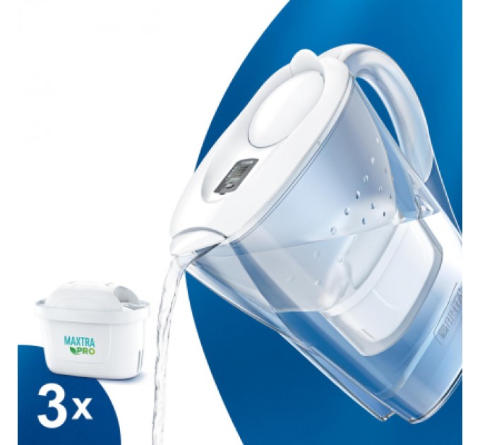 Brita Фільтр-глечик Brita Marella XL Memo MXPro 3.5л (2л води) з фільтр-картриджем 3шт, білий (1052782)