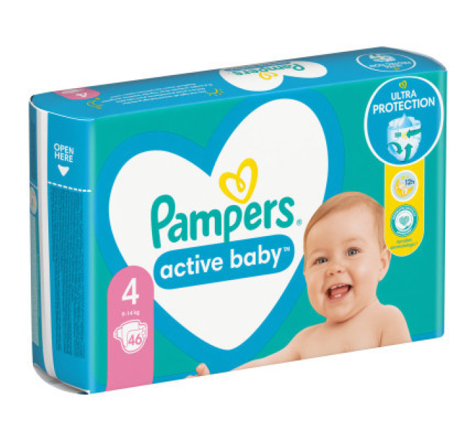 Pampers Підгузки Pampers Active Baby Maxi Розмір 4 (9-14 кг) 46 шт (8001090949097)