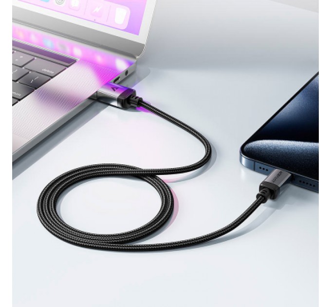 Acefast Дата кабель USB-C to USB-C 1.2m 3A aluminum alloy C20-03 Black Acefast (6974316283775)