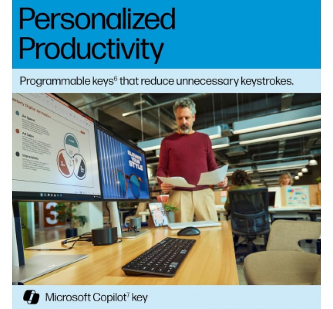 HP Клавіатура HP 720 Multi-Device Rechargeable Wireless/Bluetooth UA Black (9T5B1AA)