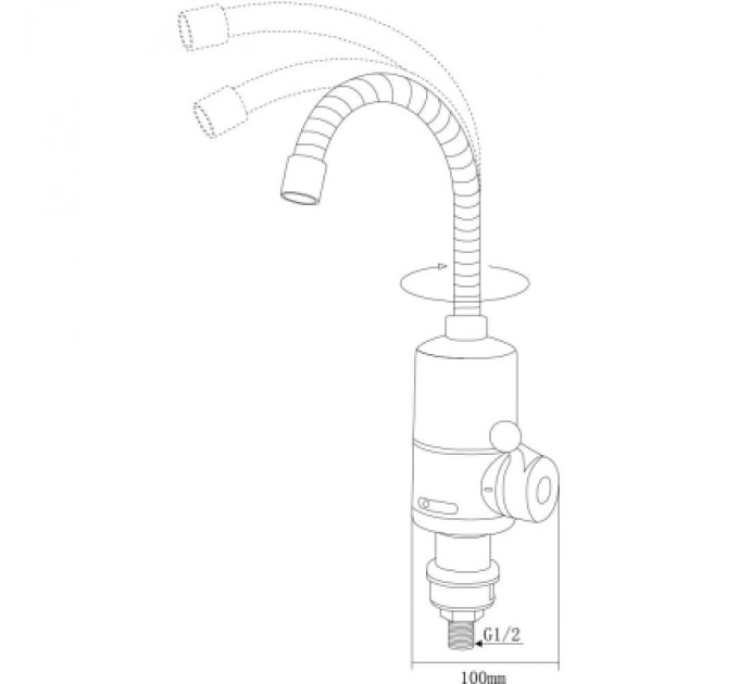 AQUATICA Проточний водонагрівач AQUATICA NZ 3.0кВт 0.4-5бар для кухн (9797143)