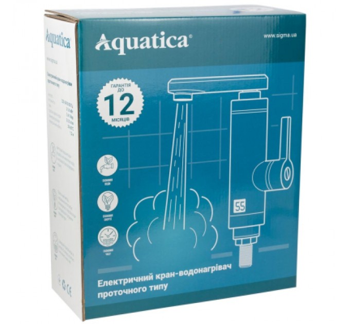 AQUATICA Проточний водонагрівач AQUATICA NZ 3.0кВт 0.4-5бар для кухн (9797143)