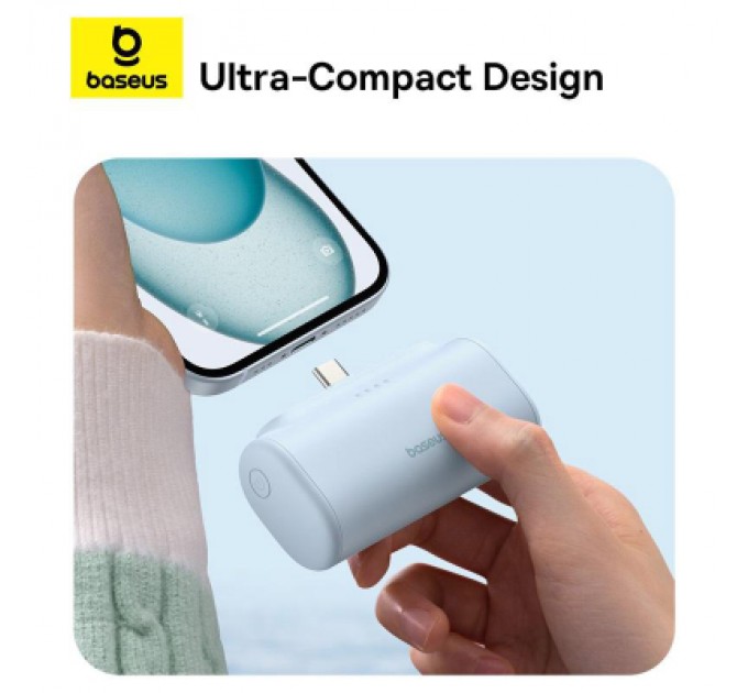 Baseus Батарея універсальна Baseus Compact 4900mAh 20W Type-C, White (PPWC05T) (P10068302212-00)