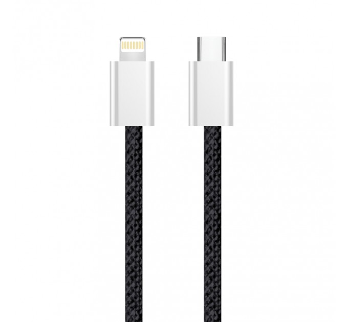 ColorWay Кабель ColorWay USB Type-C - Lightning (M/M), (braided cotton) (PD Fast Charging 27W), 2 м, Black (CW-CBPDCL068-BK)