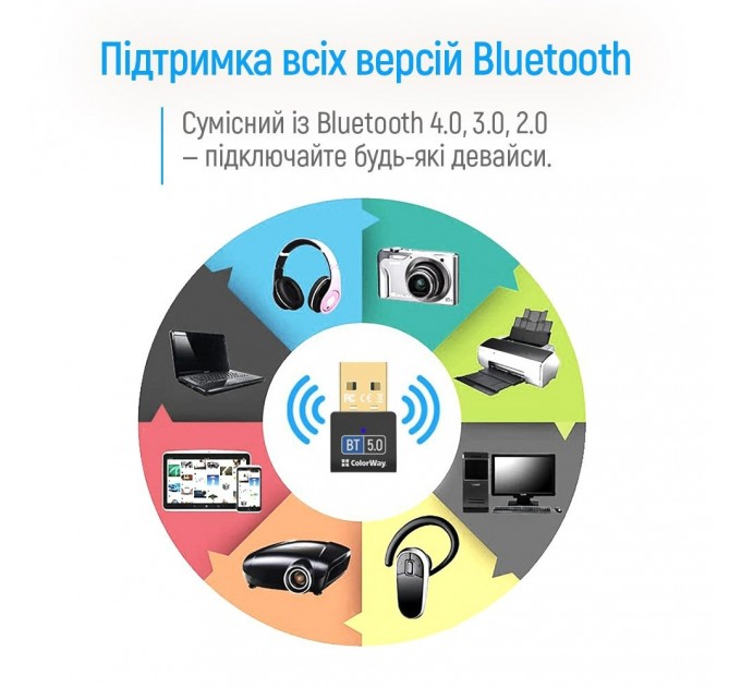 ColorWay Адаптер Bluetooth 5.0 ColorWay (CW-AD-BT50)