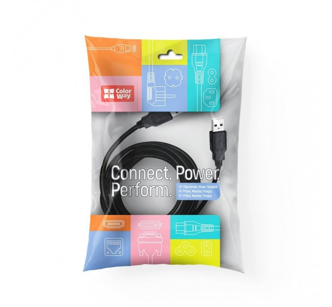 ColorWay Кабель ColorWay USB - USB V 2.0 (M/M), 1 м, Black (CW-CBUU071-BK)