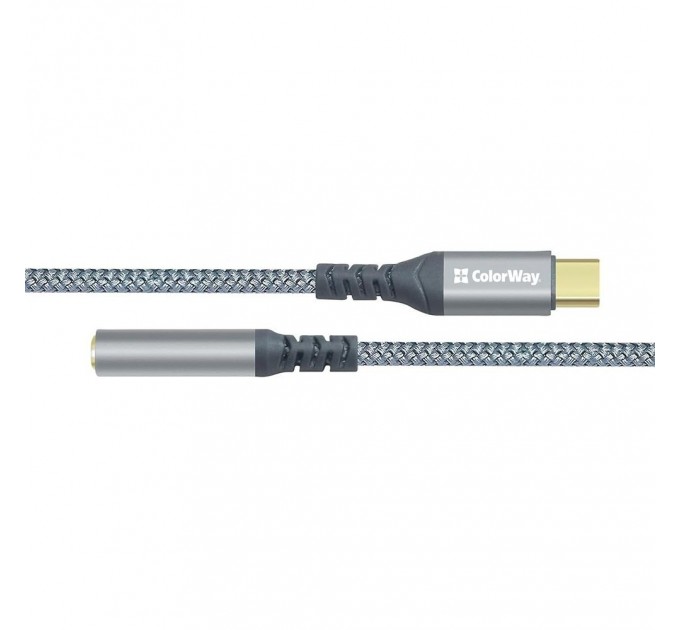 ColorWay Адаптер ColorWay USB Type-C - 3.5 мм (M/F), 0.14 м, Gray (CW-AD-CJ)