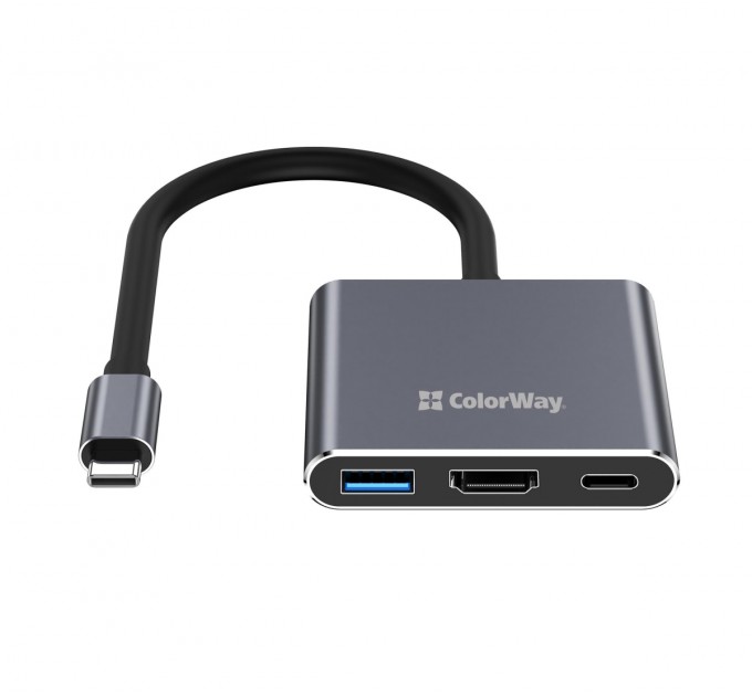 ColorWay USB-хаб СolorWay USB Type-C 3-в-1 (CW-HUB08)