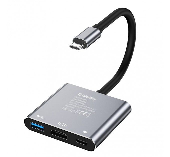 ColorWay USB-хаб СolorWay USB Type-C 3-в-1 (CW-HUB08)