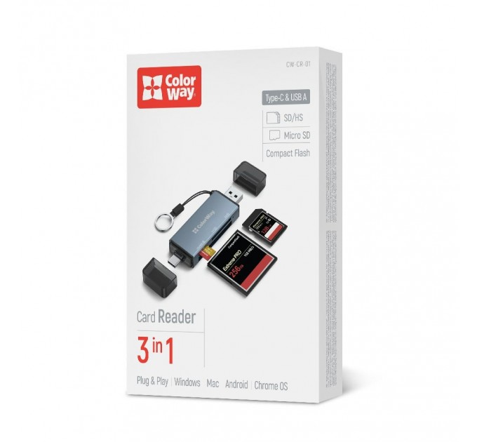 ColorWay Картрідер ColorWay 3-в-1 Gray (CW-CR-01)