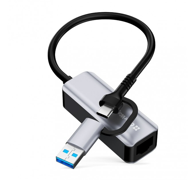 ColorWay Мережевий адаптер ColorWay USB-A/USB-С 3.0 - RJ45 (CW-AD-CRG)