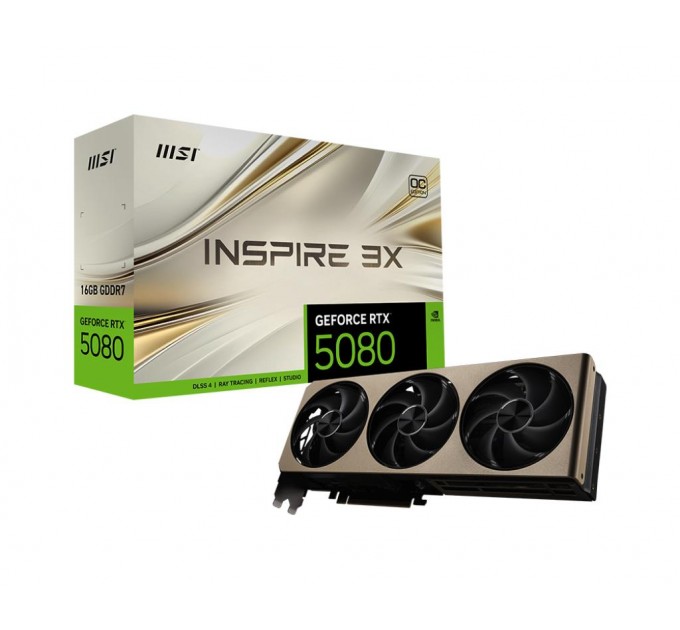 MSI Відеокарта PCIE16 RTX5080 16GB GDDR7 RTX5080 16G INSPIRE 3X OC MSI
