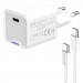 ColorWay Зарядний пристрій ColorWay GaN Mini 30W PD Port PPS USB-C white + cable Type-C (CW-CHS054PDC-WT)