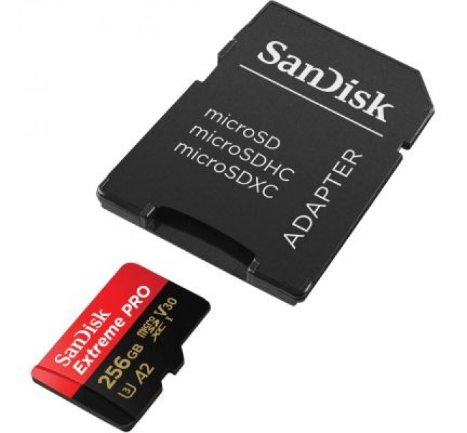 SanDisk Карта пам'яті SanDisk 256 GB microSDXC UHS-I U3 Extreme Pro+SD Adapter (SDSQXCD-256G-GN6MA)