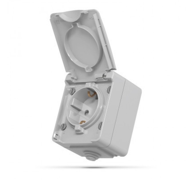 Videx Розетка Videx BINERA IP65 зовнішня 1ая із заземленням сірка (BINERA IP65 наружная 1ая с заземлением сера)