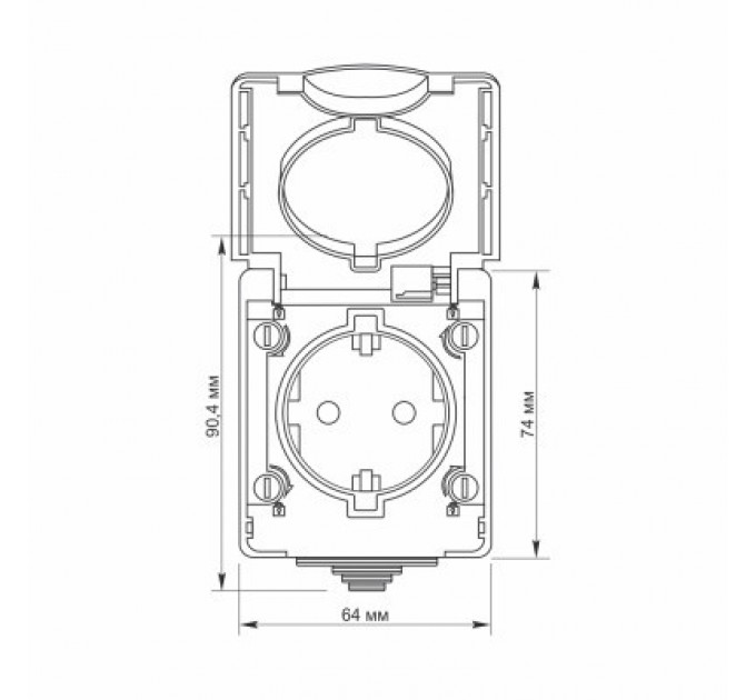 Videx Розетка Videx BINERA IP65 зовнішня 1ая із заземленням сірка (BINERA IP65 наружная 1ая с заземлением сера)