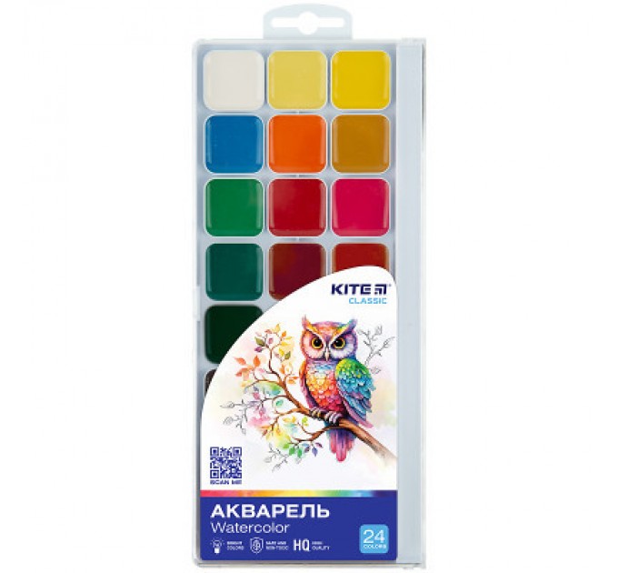 Kite Акварельні фарби Kite Classic, 24 кольори (K-442)
