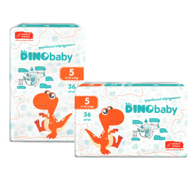 Dino Baby Підгузки Dino Baby Розмір 5 (11-25 кг) 36 шт (4823098410614)