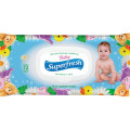 Superfresh Дитячі вологі серветки Superfresh Baby chamomile з клапаном 72 шт (4820048488044)