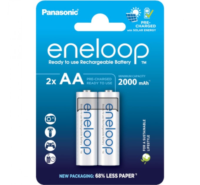 Panasonic Акумулятор Panasonic AA Eneloop 2000mAh NI-MH * 2 (BK-3MCDE/2CP)