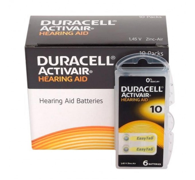 Duracell Батарейка Duracell Activair 10 BL 6 шт (для слуховых аппаратов)